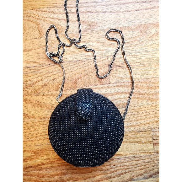 Whiting & Davis Handbags - Vintage Whiting and Davis Round Beaded Black Purse w/ Chain Strap